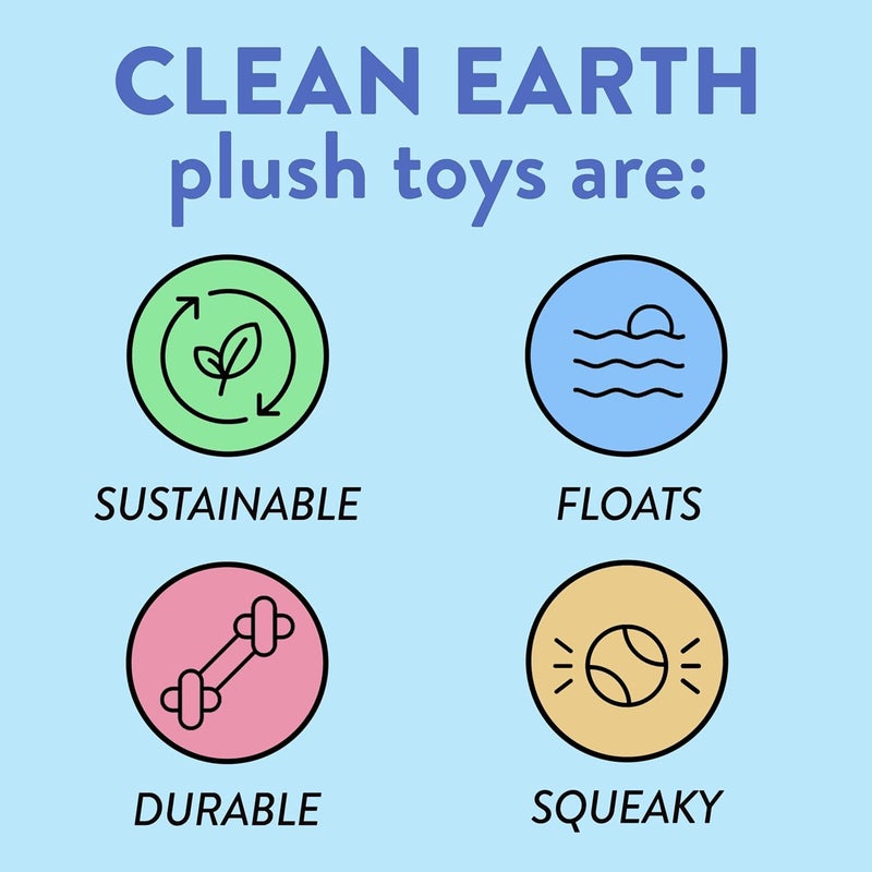 Spunky Pup Clean Earth Recycled Seahorse Dog Toy | Made from 100% Recycled Water Bottles | Eco-Friendly | Squeaker | Plush Toy for Small to Medium Dogs | Made in The USA - Image 5